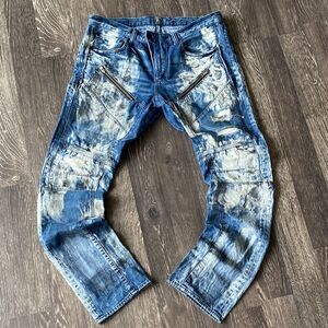 PRPS Men’s Distressed Blue JAPAN Demon Slim 36” E77P55P Indigo Street